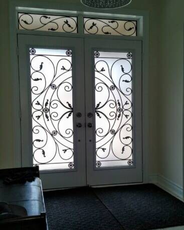 Juliana wrought iron door insert, installed (photo 11)