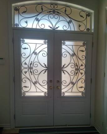 Juliana wrought iron door insert, installed (photo 15)