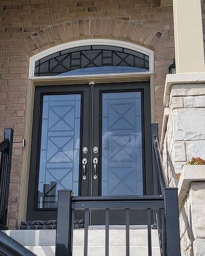 Kudos wrought iron door insert, installed (photo 2)