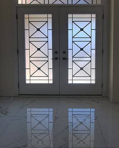 Kudos wrought iron door insert, installed (photo 3)