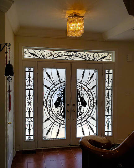 Lyonheart wrought iron door insert, installed (photo 3)