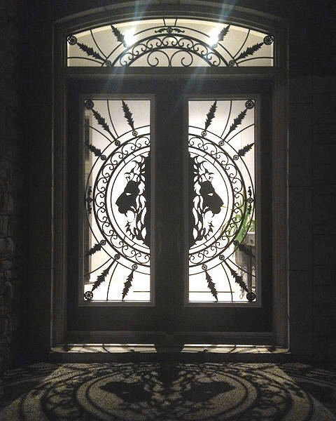 Lyonheart wrought iron door insert, installed (photo 4)