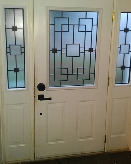 Artisan wrought iron door insert, installed (photo 12)