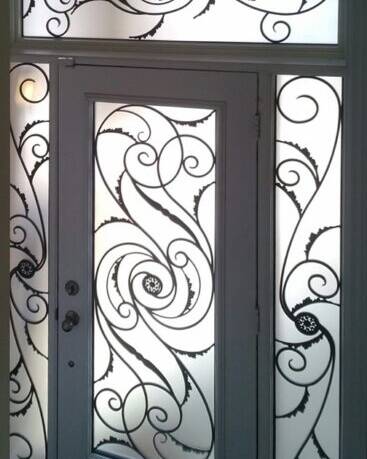 Majestic wrought iron door insert, installed (photo 26)