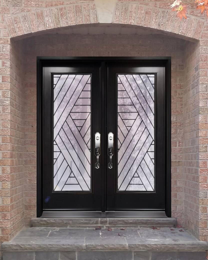 Axis wrought iron door insert