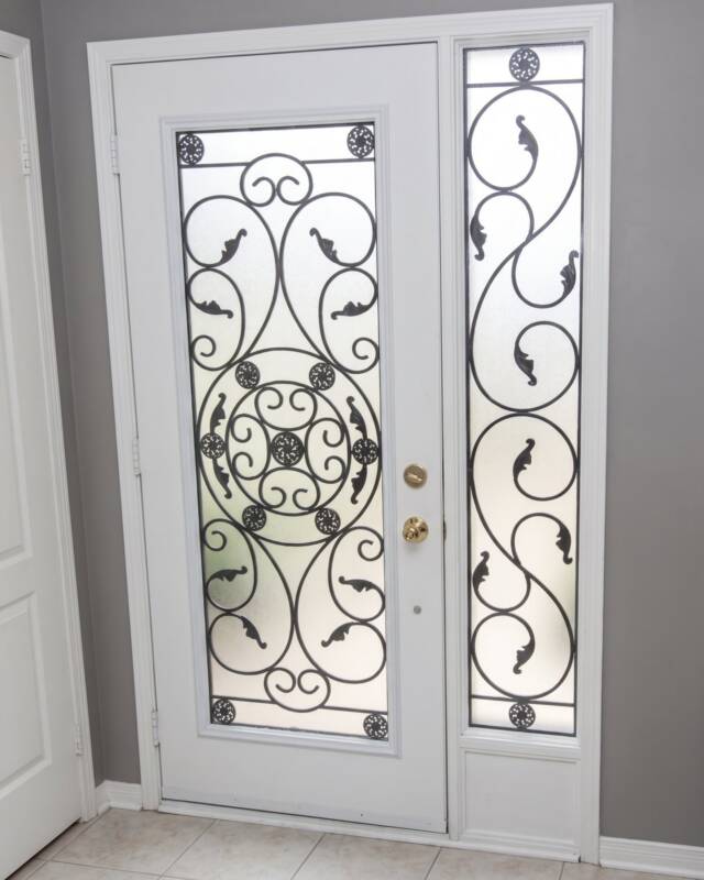 Destiny wrought iron door insert