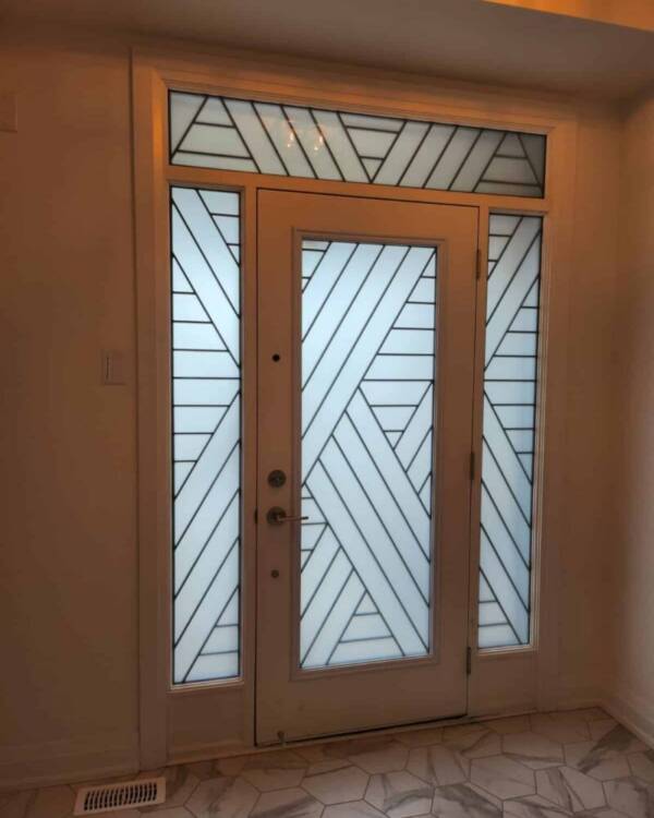 Axis wrought iron door insert, installed (photo 2)