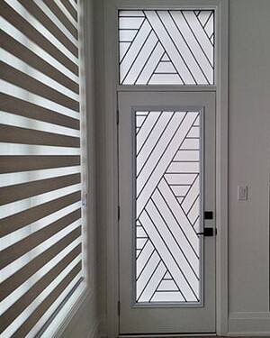 Axis wrought iron door insert, installed (photo 3)
