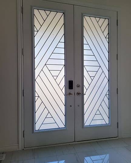 Axis wrought iron door insert, installed (photo 4)