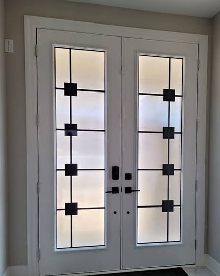Novation wrought iron door insert, installed (photo 3)