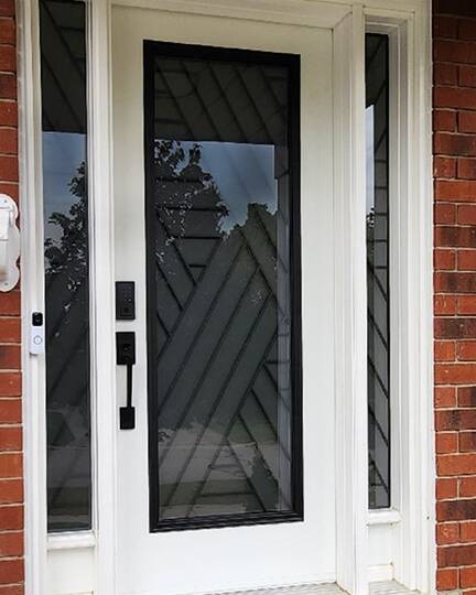 Axis wrought iron door insert, installed (photo 6)