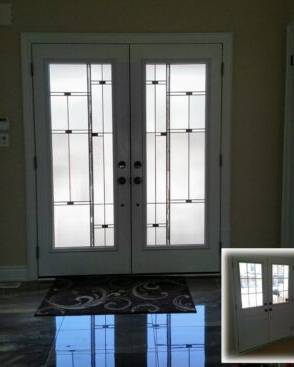 Nuance stained glass door insert, installed (photo 4)
