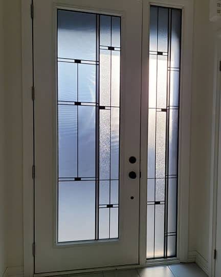 Nuance stained glass door insert, installed (photo 6)