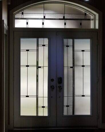 Nuance stained glass door insert, installed (photo 8)