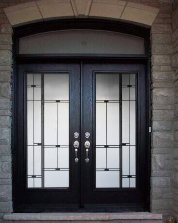 Nuance stained glass door insert, installed (photo 9)