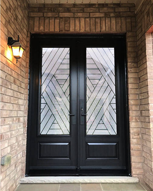 Axis wrought iron door insert, installed (photo 7)