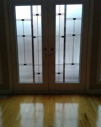 Nuance stained glass door insert, installed (photo 13)