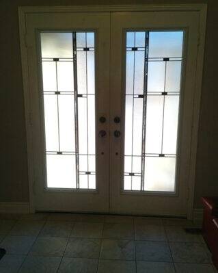 Nuance stained glass door insert, installed (photo 14)