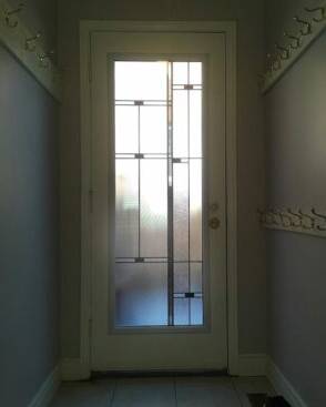 Nuance stained glass door insert, installed (photo 15)