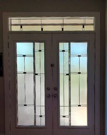 Nuance stained glass door insert, installed (photo 18)