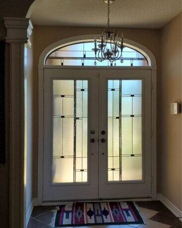 Nuance stained glass door insert, installed (photo 19)