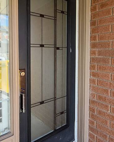 Nuance stained glass door insert, installed (photo 21)