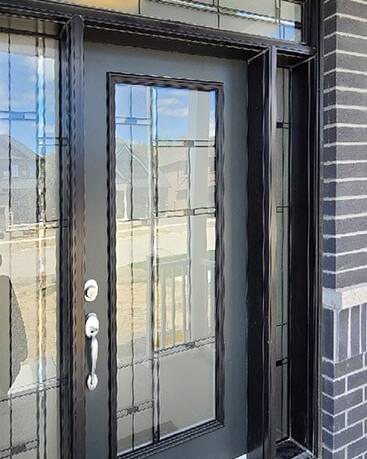 Nuance stained glass door insert, installed (photo 22)