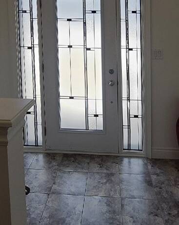 Nuance stained glass door insert, installed (photo 23)