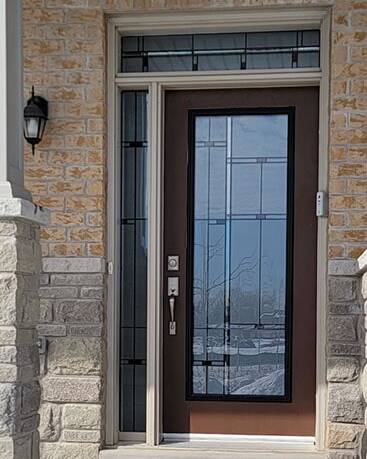 Nuance stained glass door insert, installed (photo 27)