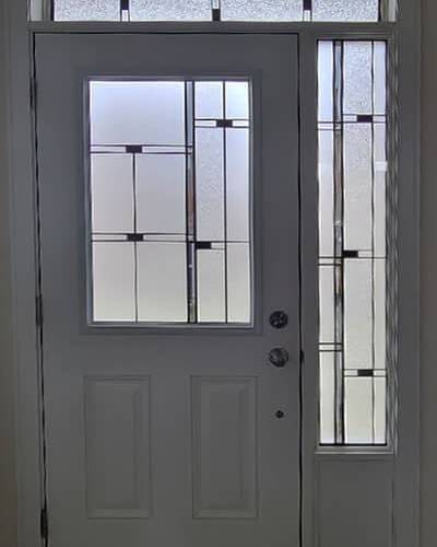 Nuance stained glass door insert, installed (photo 31)