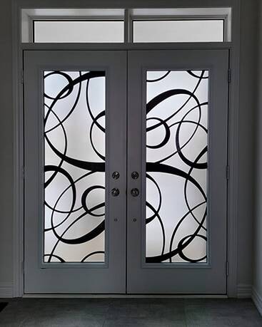 Blazer laser cut iron door insert, installed (photo 2)
