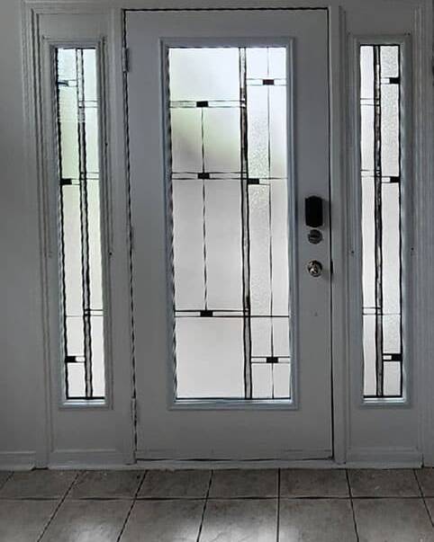 Nuance stained glass door insert, installed (photo 32)