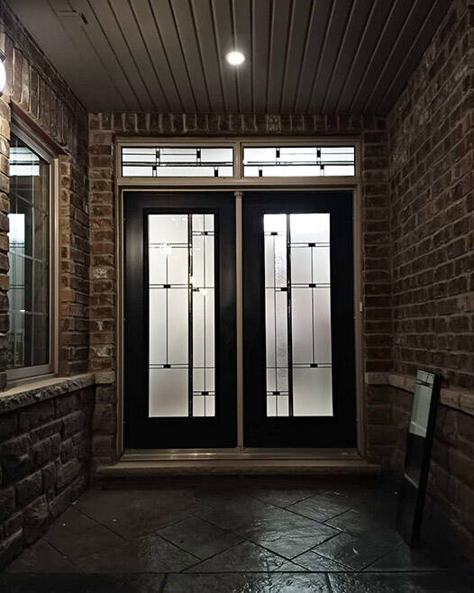 Nuance stained glass door insert, installed (photo 33)