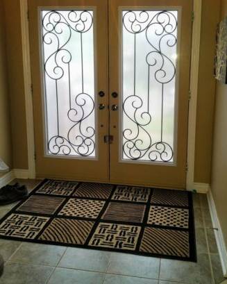 Odyssey wrought iron door insert, installed (photo 3)