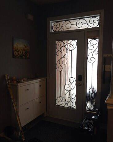 Odyssey wrought iron door insert, installed (photo 12)
