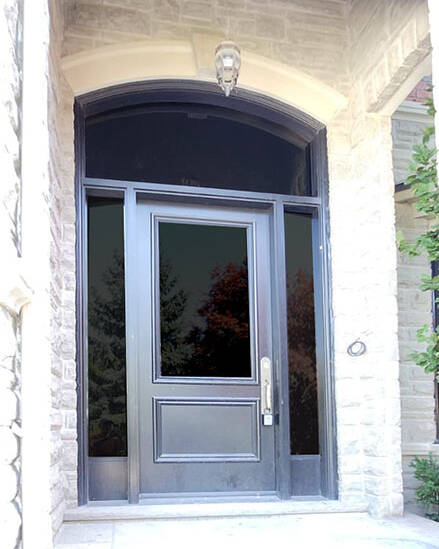 Onyxx decorative glass door insert, installed (photo 4)