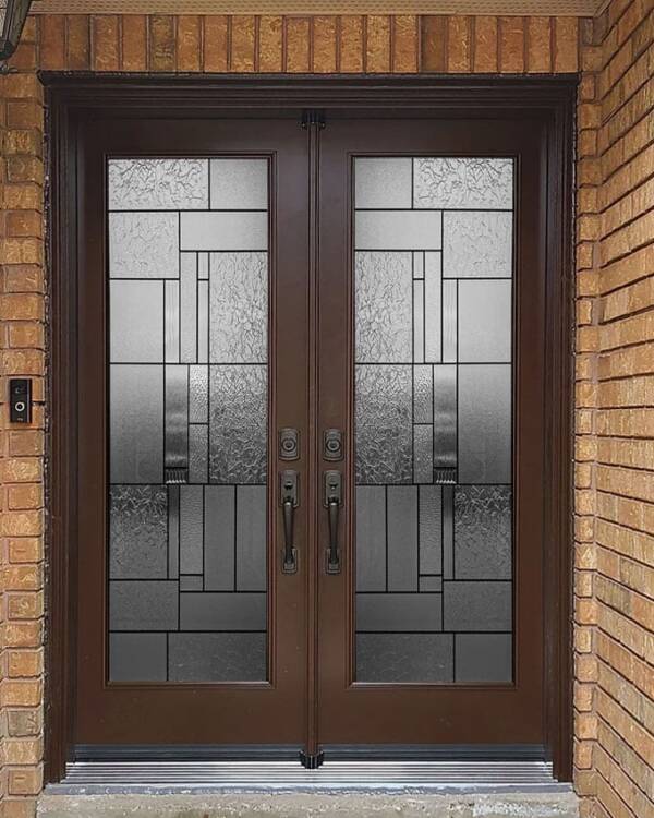 Oracle decorative glass door insert, installed (photo 2)