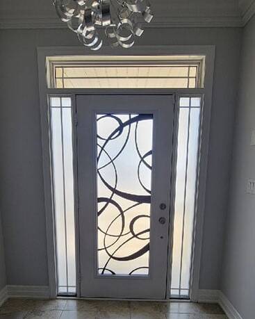 Blazer laser cut iron door insert, installed (photo 4)