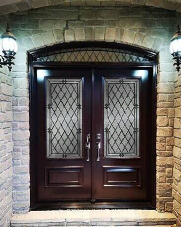 Prisma decorative glass door insert, installed (photo 3)