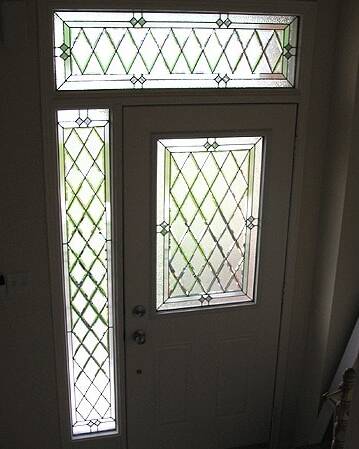Prisma decorative glass door insert, installed (photo 4)
