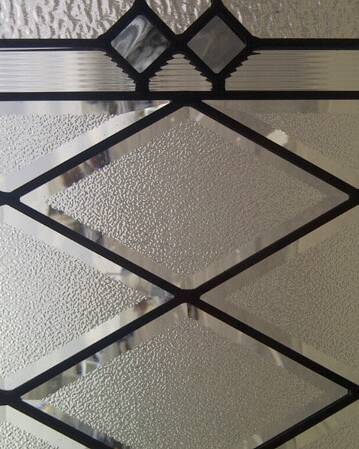 Prisma decorative glass door insert, installed (photo 8)