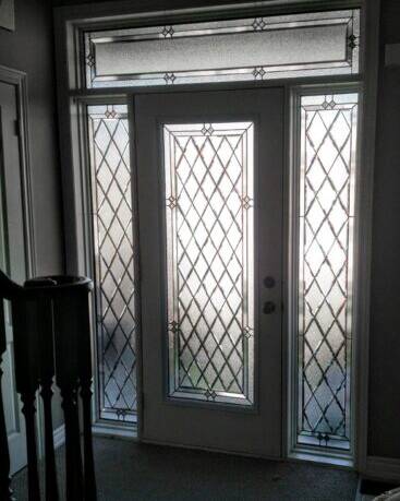 Prisma decorative glass door insert, installed (photo 10)