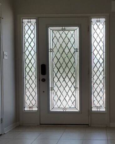Prisma decorative glass door insert, installed (photo 21)