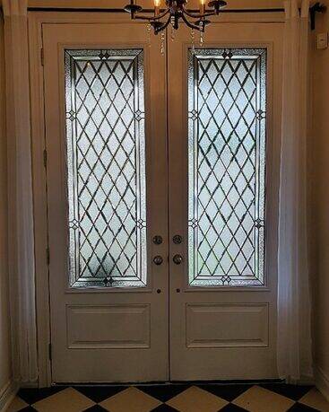 Prisma decorative glass door insert, installed (photo 24)