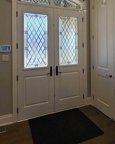 Prisma decorative glass door insert, installed (photo 25)