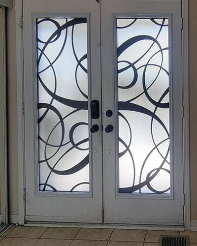 Blazer laser cut iron door insert, installed (photo 9)