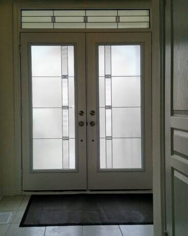 Prodigy decorative glass door insert, installed (photo 3)