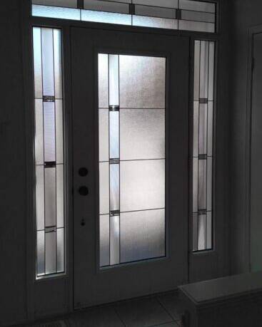 Prodigy decorative glass door insert, installed (photo 6)