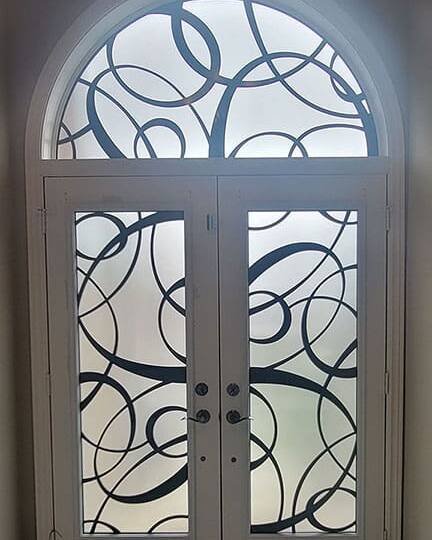 Blazer laser cut iron door insert, installed (photo 11)