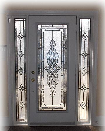Reflection decorative glass door insert, installed (photo 2)